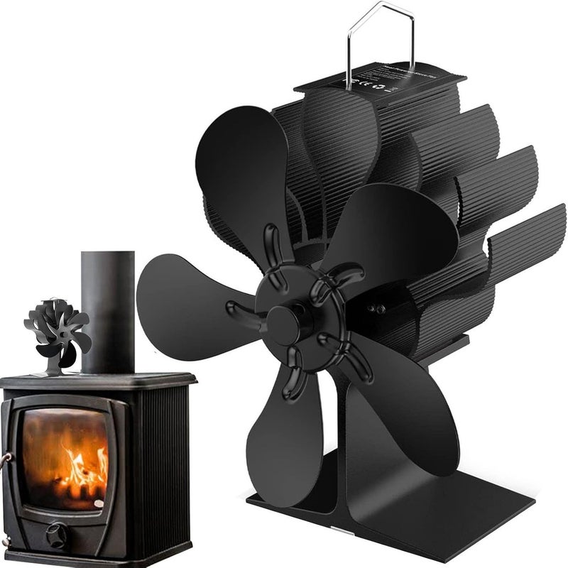 woobles Heat Powered Stove Fan, 6 Blade Fireplace Fan For Wood Burning Stove, Wood Stove Fan Heat Powered, Thermoelectric Fan EcoFan For Wood Burning Stove/Pellet/Log Burner - Image 1